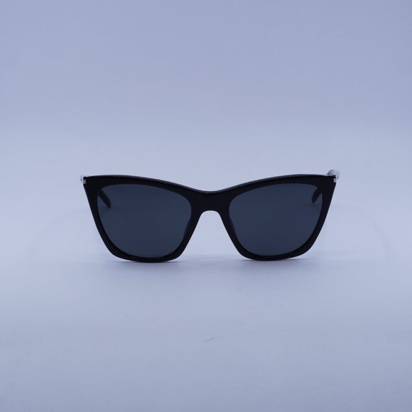 Saint Laurent SL 214 KATE THIN 001 Sunglasses Black Cat Eye Frame, Grey Lenses main image 11
